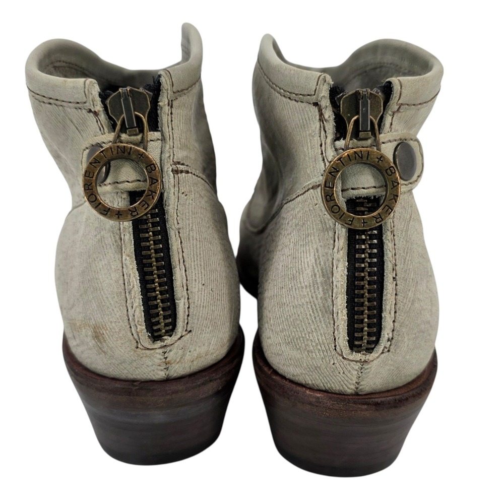 Fiorentini + Baker Womens 36 Cream Textured Leather Ankle Boots - Picture 8 of 15